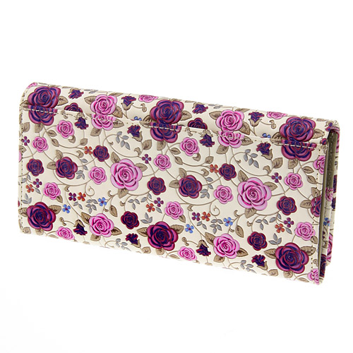 【取り寄せ商品】 浅草文庫革 バラ柄かぶせ束入 - 画像2