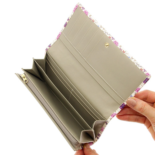 【取り寄せ商品】 浅草文庫革 バラ柄かぶせ束入 - 画像4