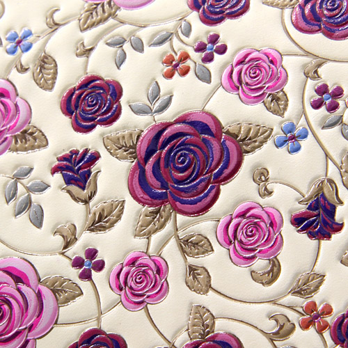 【取り寄せ商品】 浅草文庫革 バラ柄かぶせ束入 - 画像6