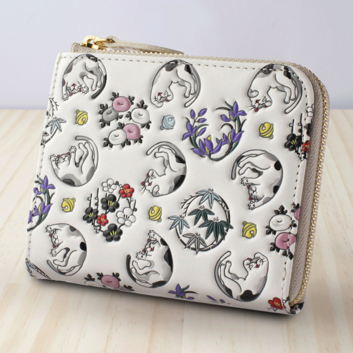 【取り寄せ商品】 浅草文庫 ねこ柄 ミニ財布 - 画像1