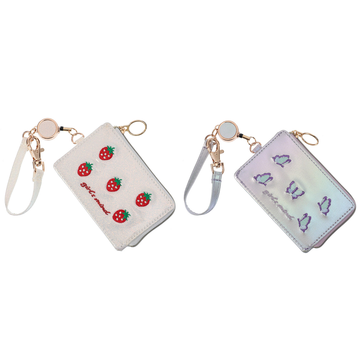 蝶＆苺パスケース - 画像2
