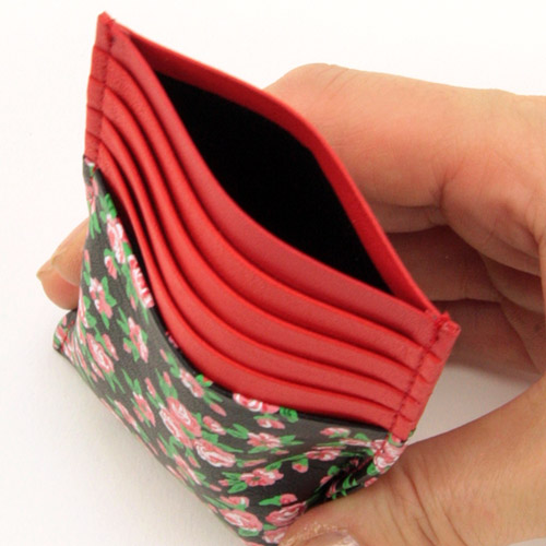 【日本製】 小花柄カードケース 縦型 - 画像3