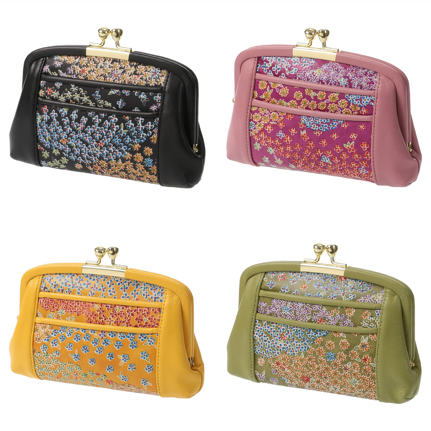 【日本製】 京友禅4．6寸親子がま口