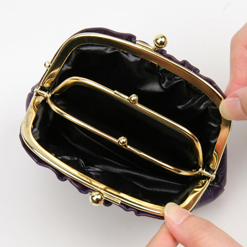 【日本製】 無地ヒダ付親子がま口 - 画像16