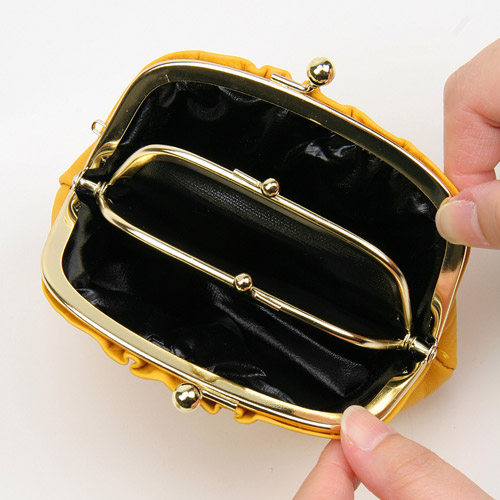 【日本製】 無地ヒダ付親子がま口 - 画像4