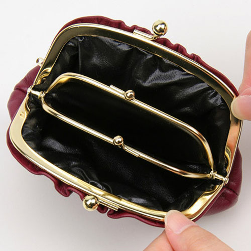 【日本製】 無地ヒダ付親子がま口 - 画像8