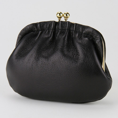 【日本製】 無地ヒダ付親子がま口