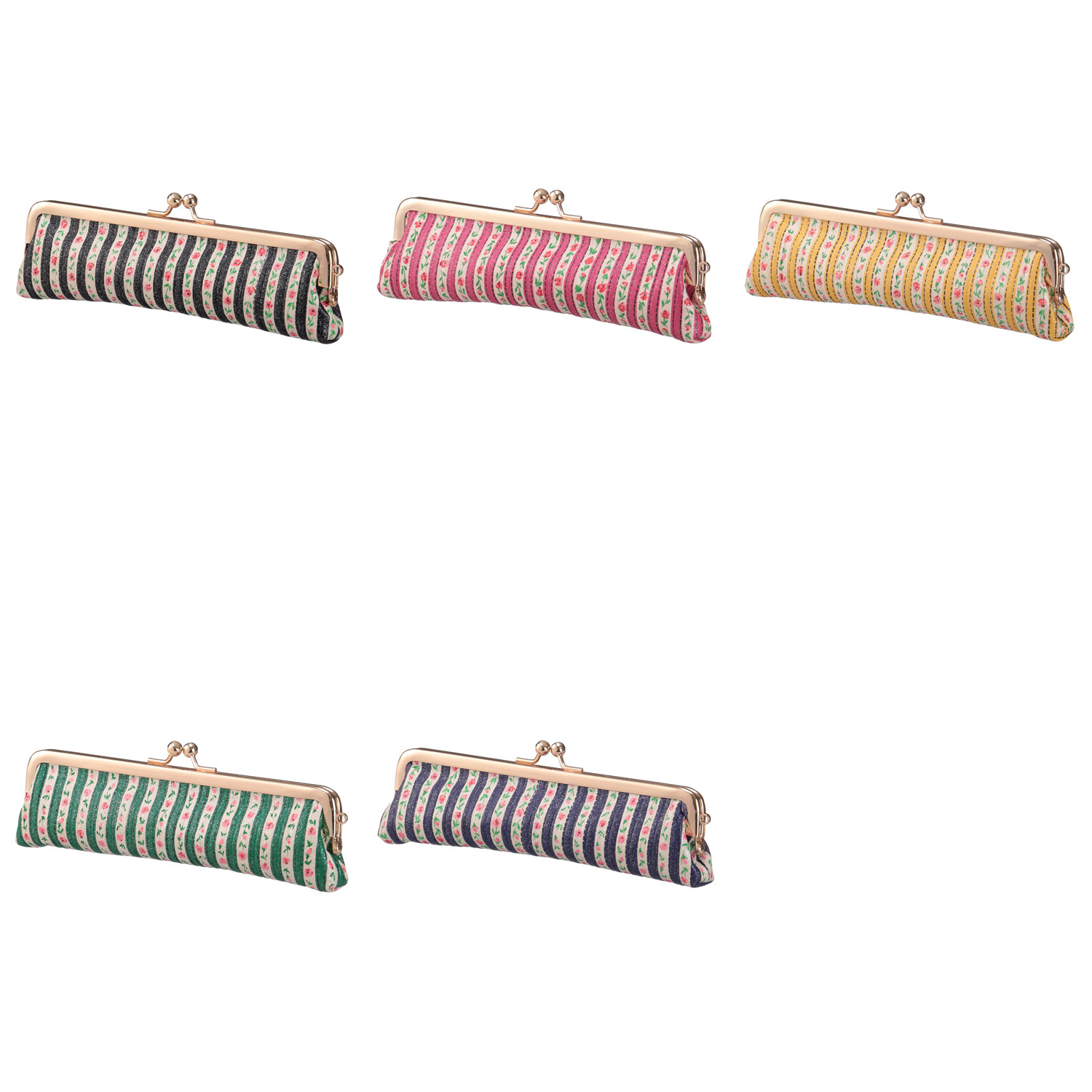 【日本製】 ボンシック ストライプがま口 コインケース - 画像1