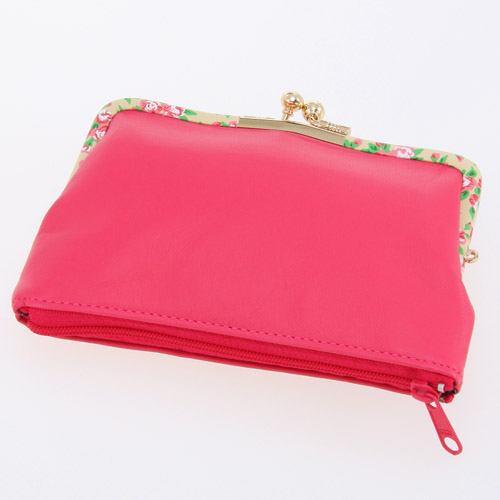 【日本製】 小花柄 底ファスナー ガマ口 - 画像4