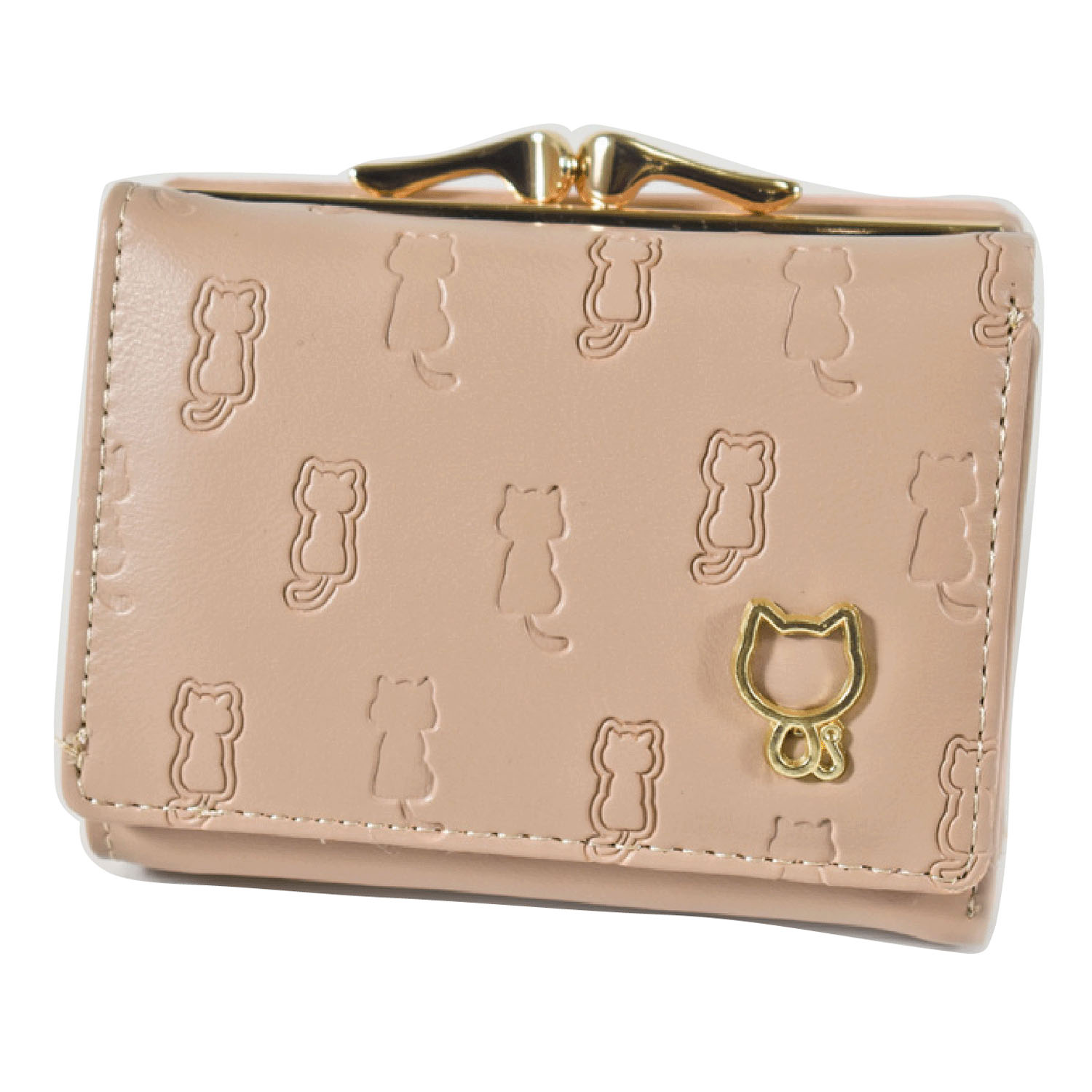 ネコ型押し 折りたたみ財布 - 画像3