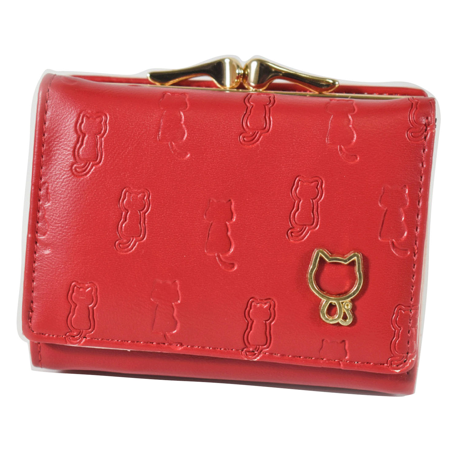 ネコ型押し 折りたたみ財布 - 画像5