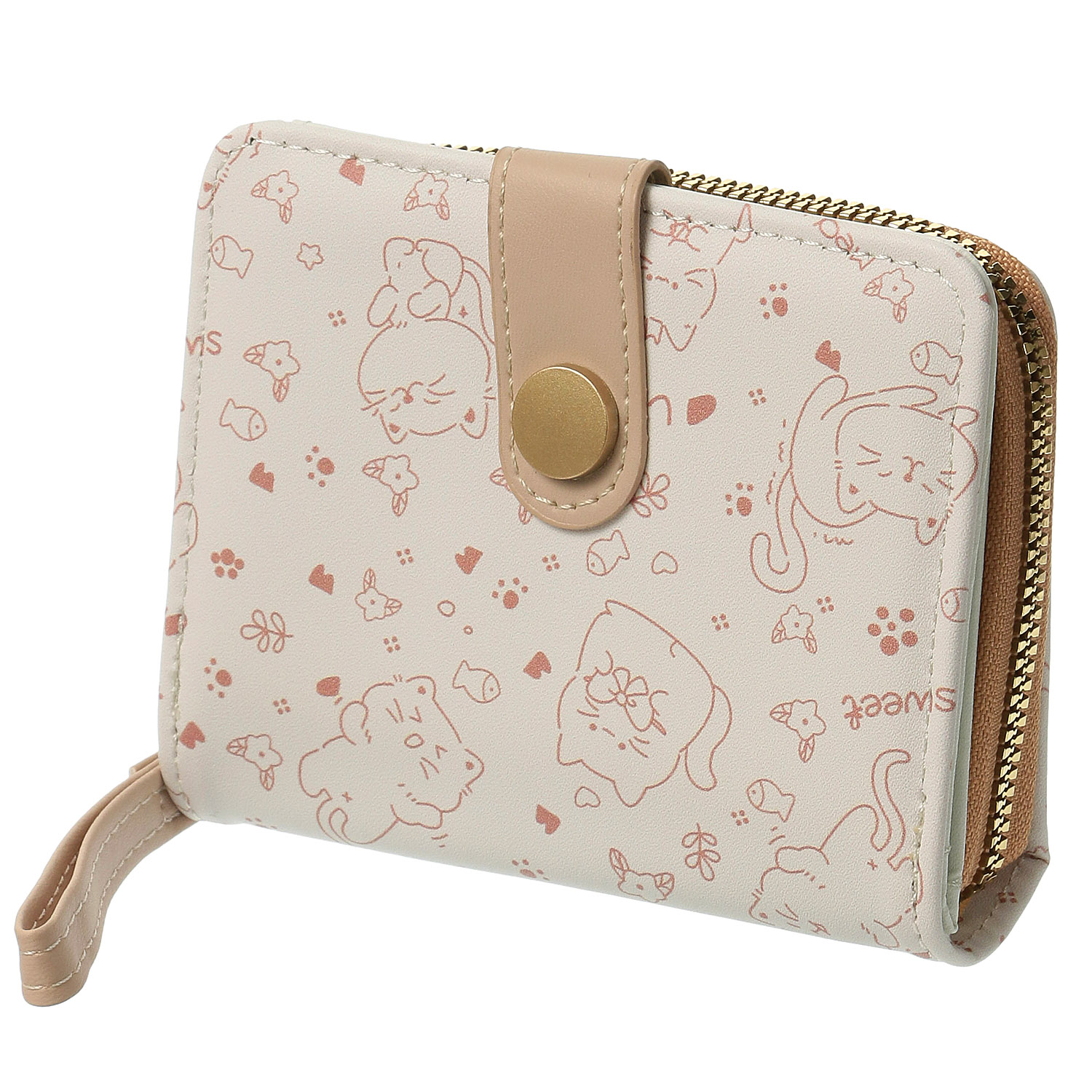 猫プリントコンパクト財布