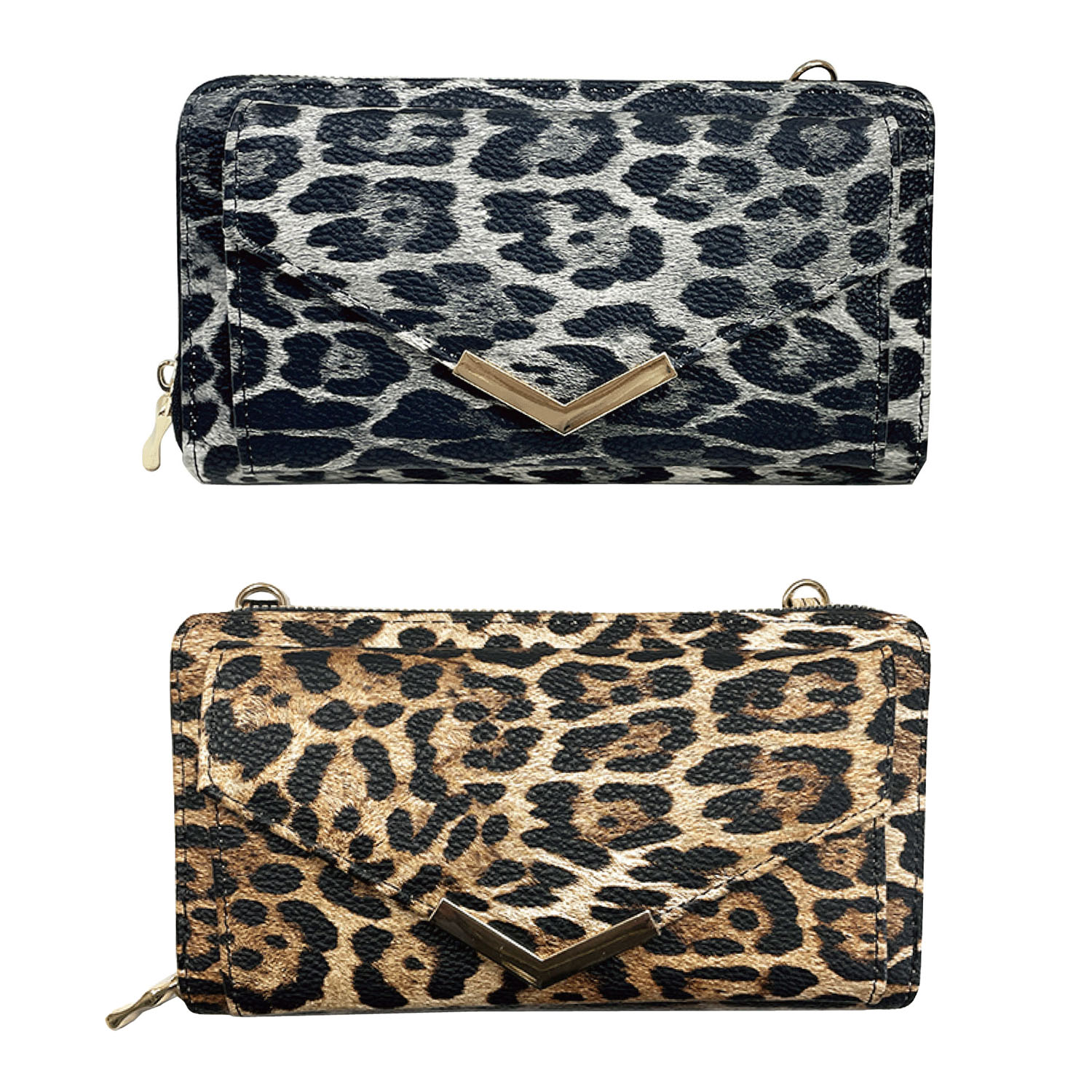 ヒョウ柄ショルダーウォレット