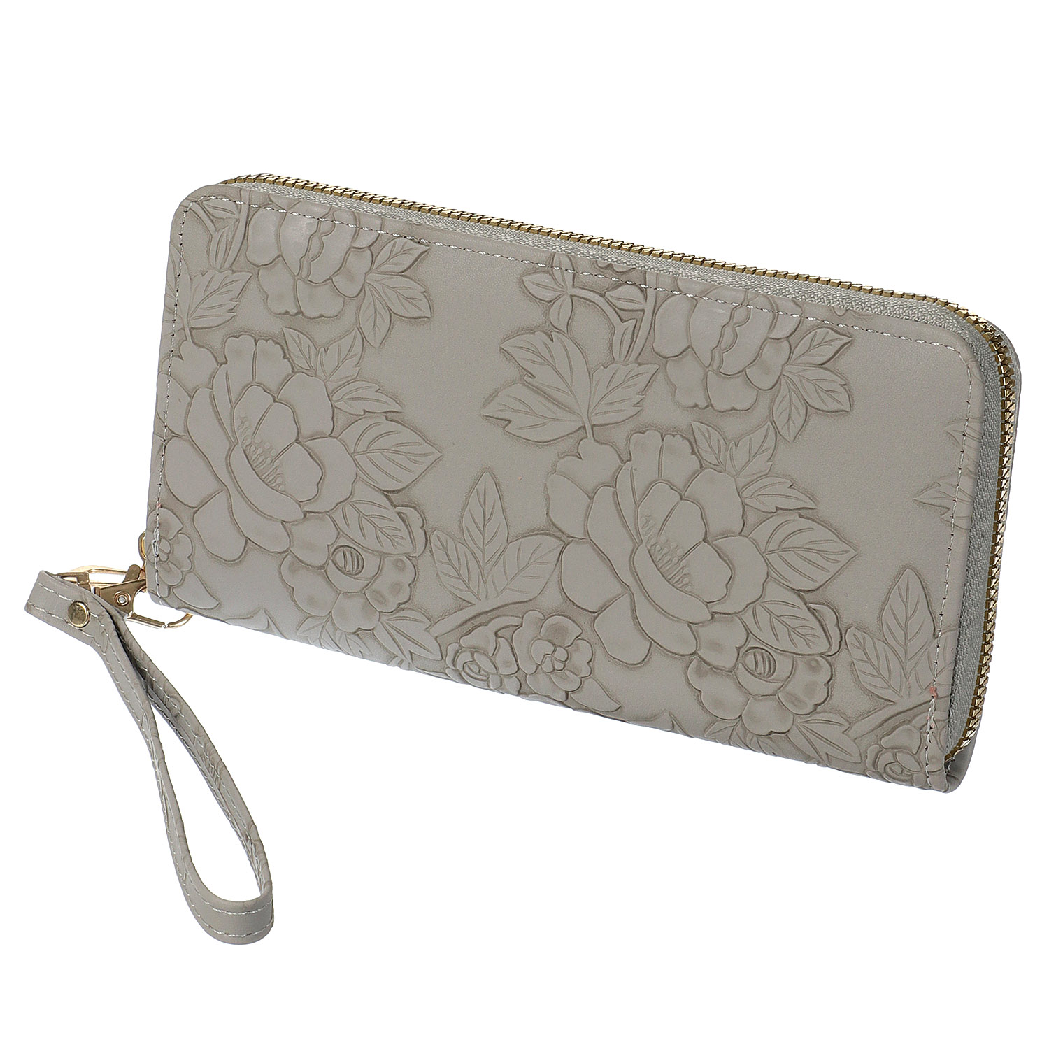 花型押し ラウンドファスナー長財布 - 画像2