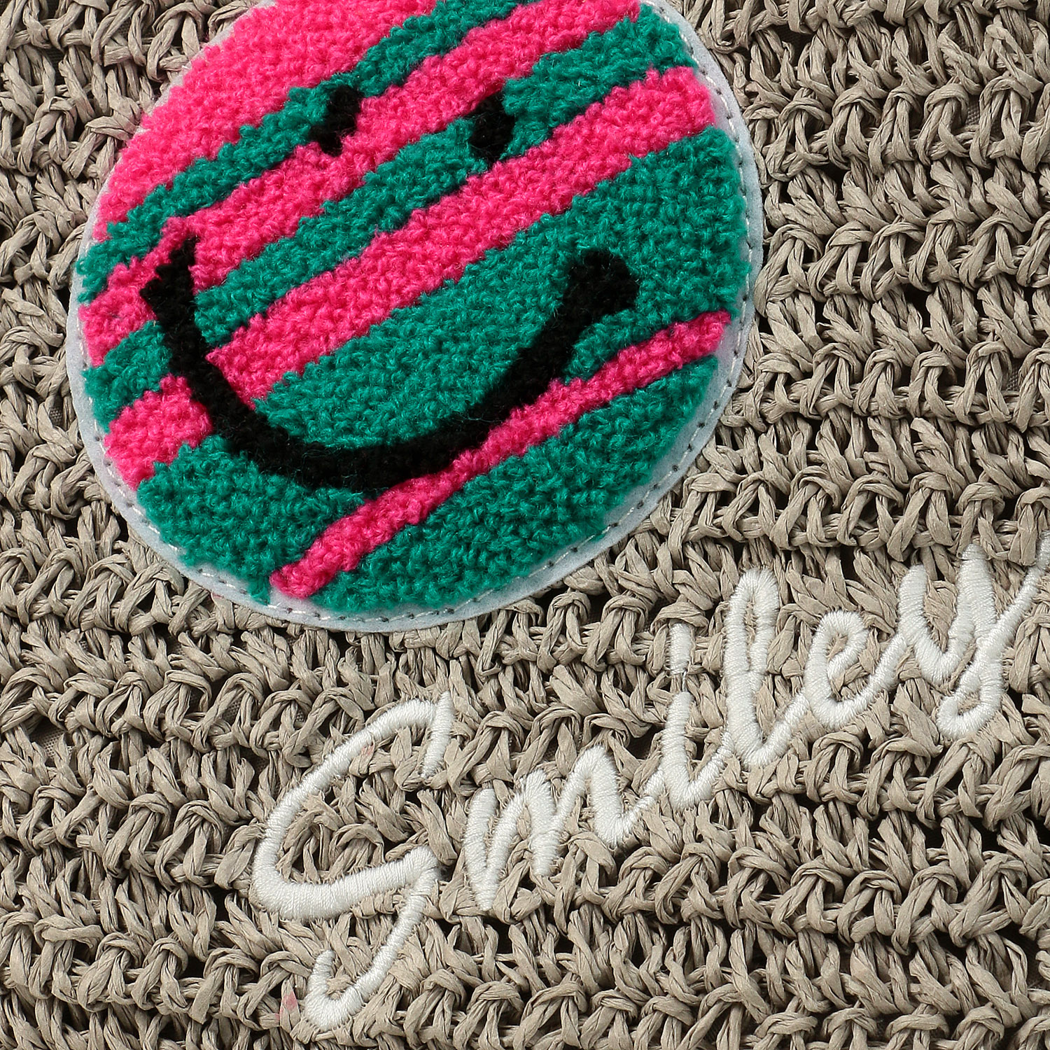 【在庫ある分で終了】COOCO SMILEYサガラ刺繍ペーパーカゴバッグ - 画像6