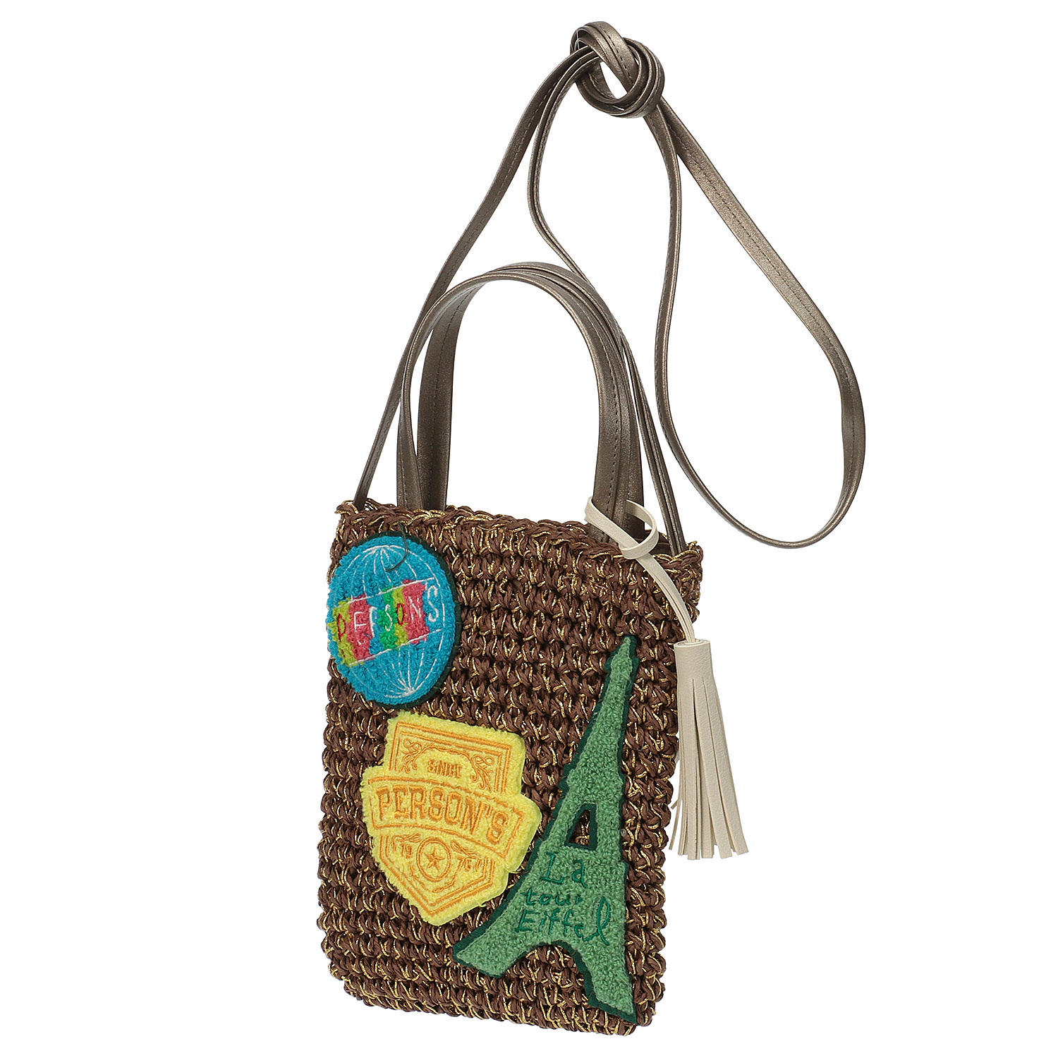 PERSONS ペーパー刺繍ミニショルダーバッグ - 画像6