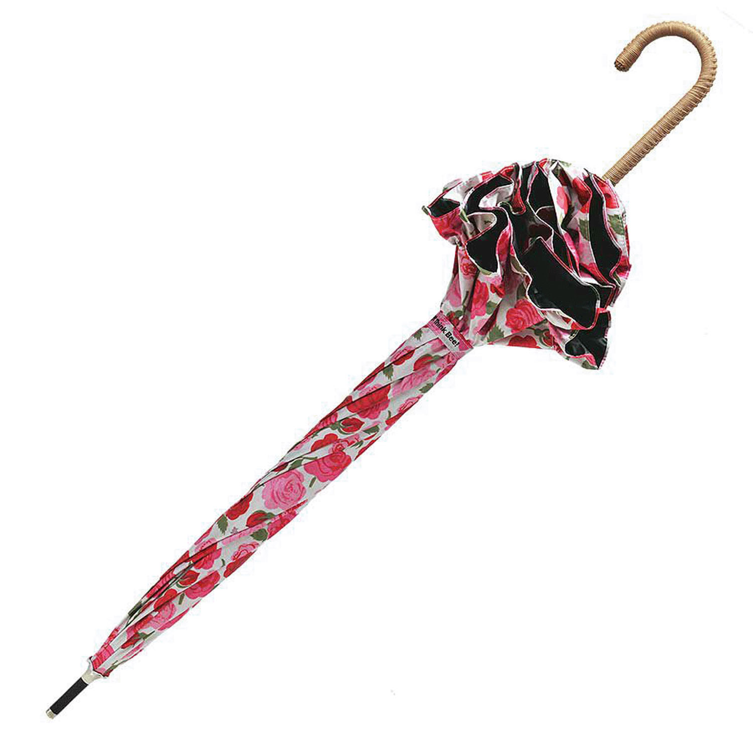 ThinkBee！カサノヴァ 晴雨兼用長傘 パゴダ （フリル付）（アンティークローズ） - 画像4