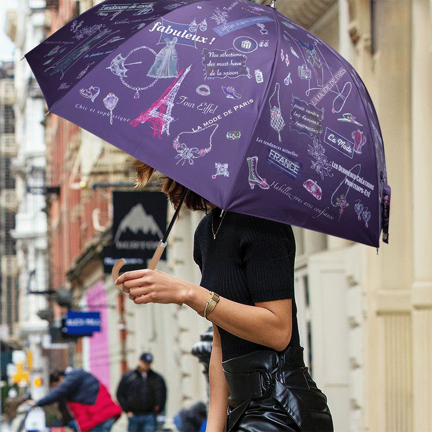 ThinkBee！  カサノヴァ 晴雨兼用長傘 （ビーハイヴ・パリスモード） - 画像1