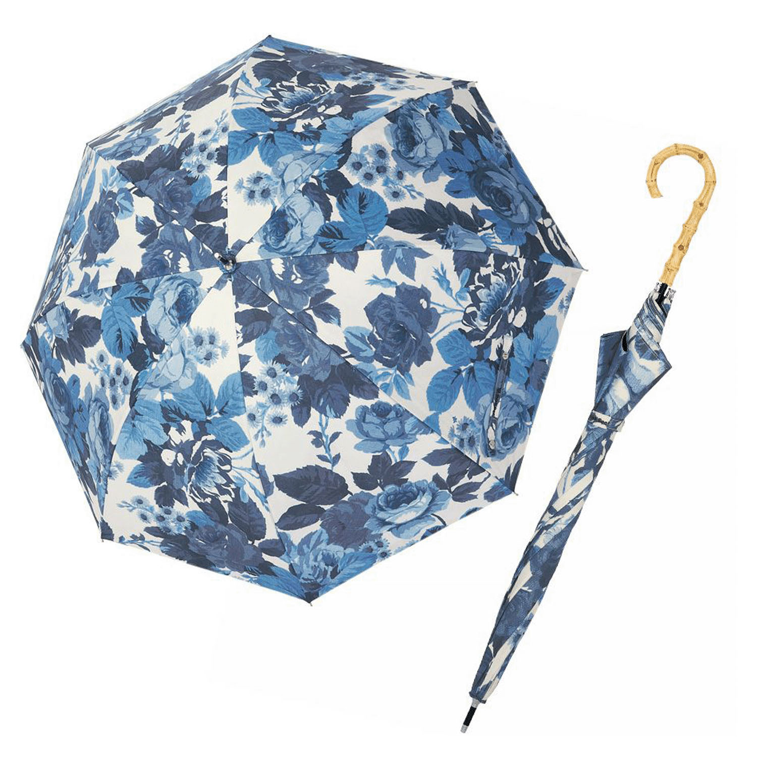 ThinkBee！カサノヴァ 晴雨兼用長傘 （ブルーローズ） - 画像2