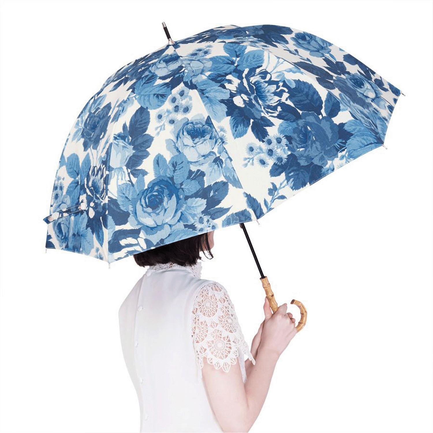 ThinkBee！カサノヴァ 晴雨兼用長傘 （ブルーローズ） - 画像6