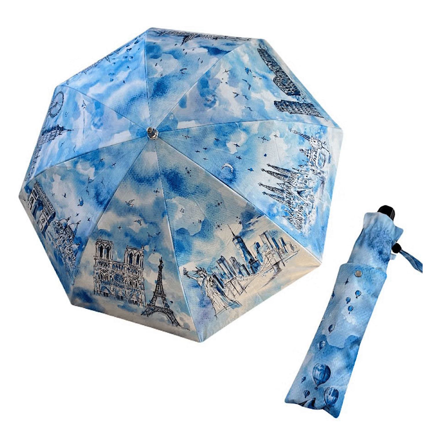 ThinkBee！カサノヴァ 晴雨兼用折りたたみ傘 （ワールド） - 画像1