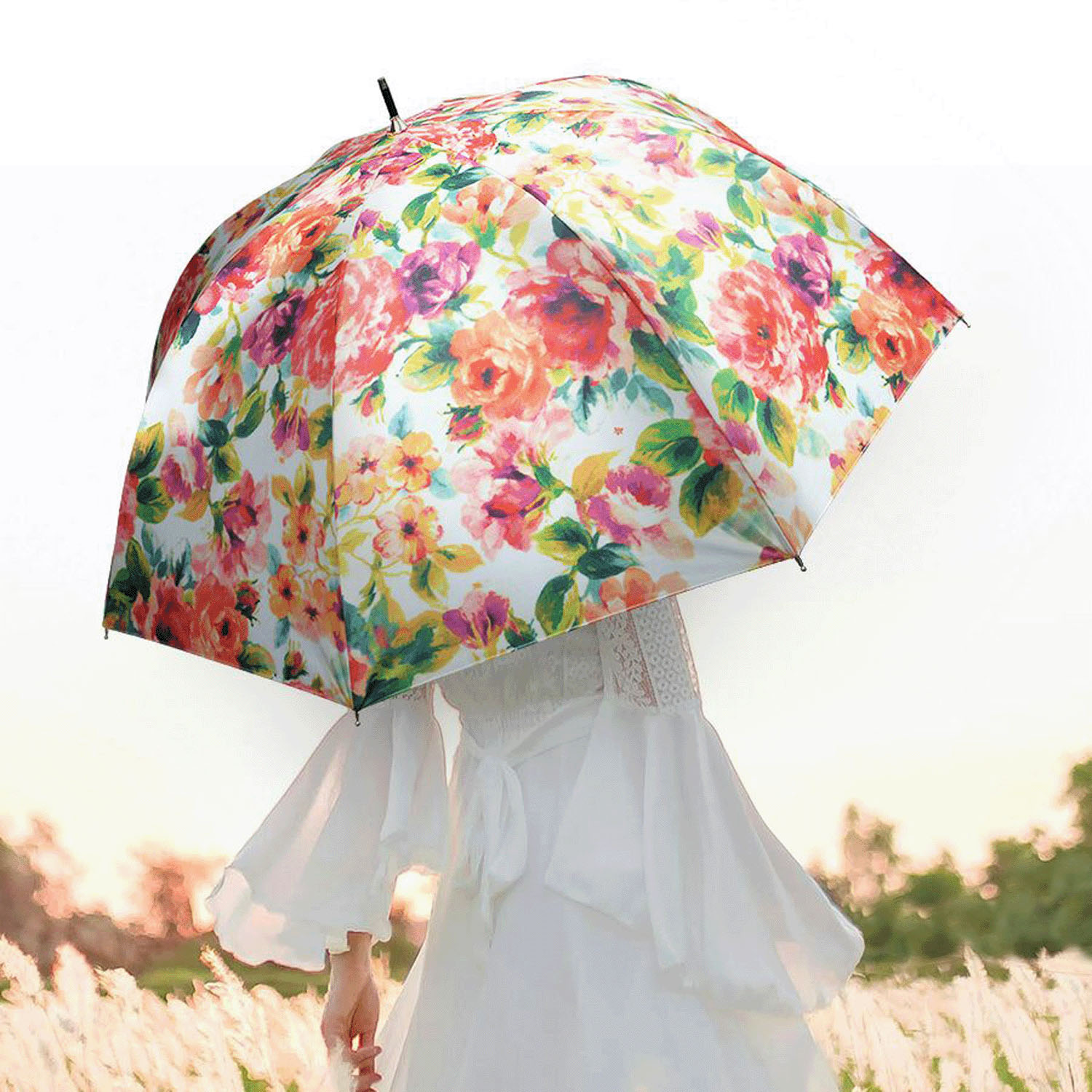 Think Bee！ 晴雨兼用 カサノヴァ ジャスミンローズ長傘 - 画像1