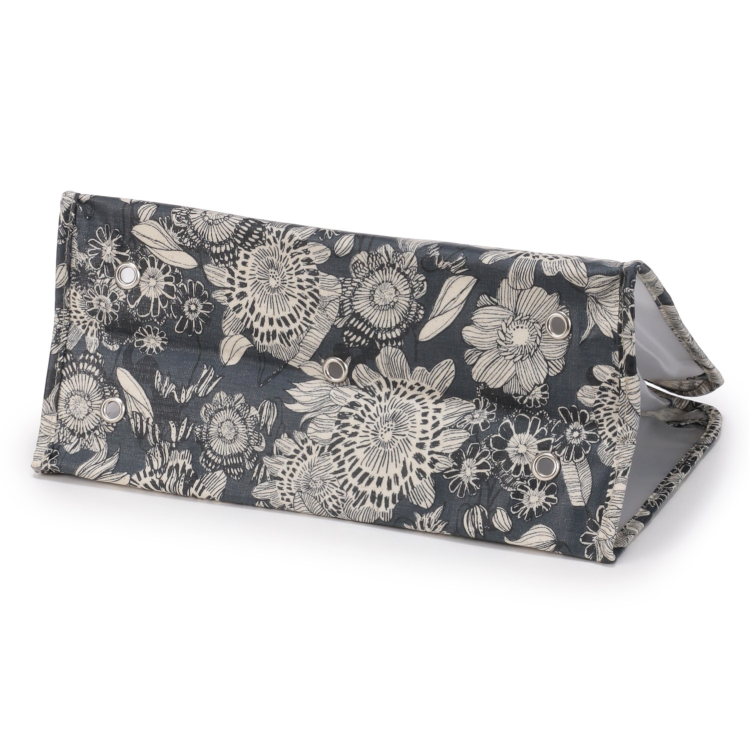 温泉バッグ ブラックラインフラワー柄 - 画像3