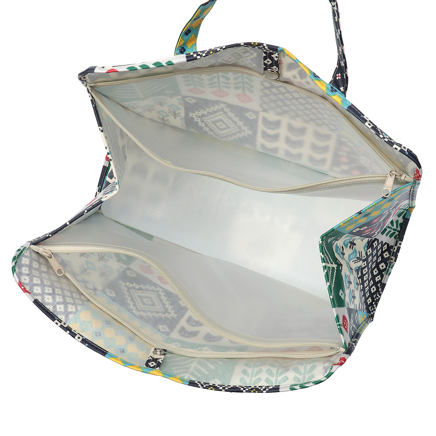 大型温泉バッグ 北欧パッチワーク柄 - 画像3