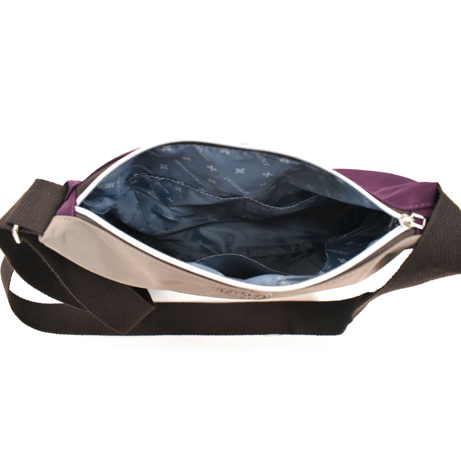 MERRIMENT バイカラー3ファスナーショルダーバッグ - 画像2