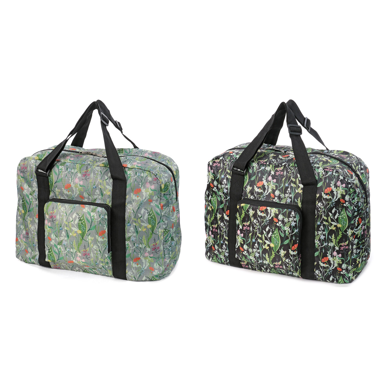 ボタニカル柄コンパクトボストンバッグ