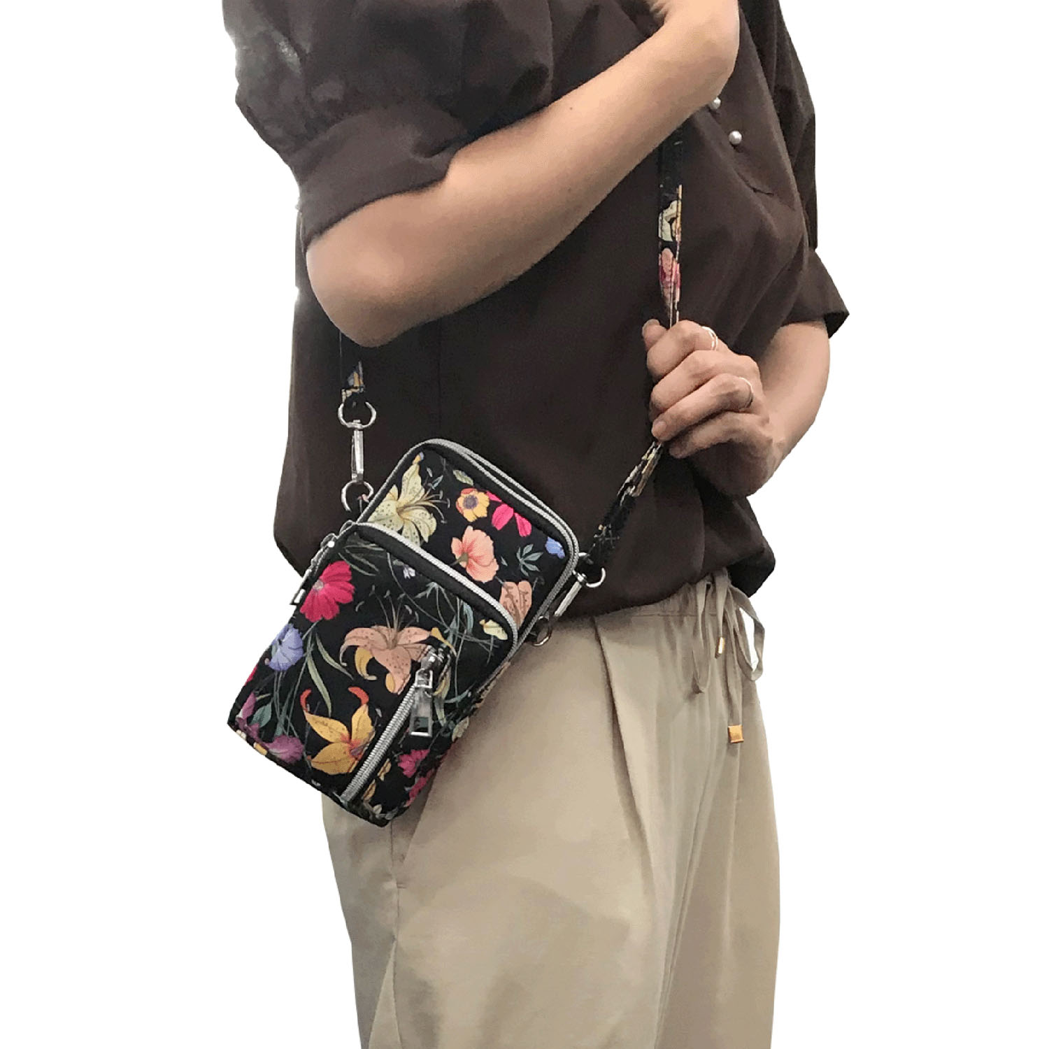 ボタニカル柄ミニショルダーバッグ - 画像1