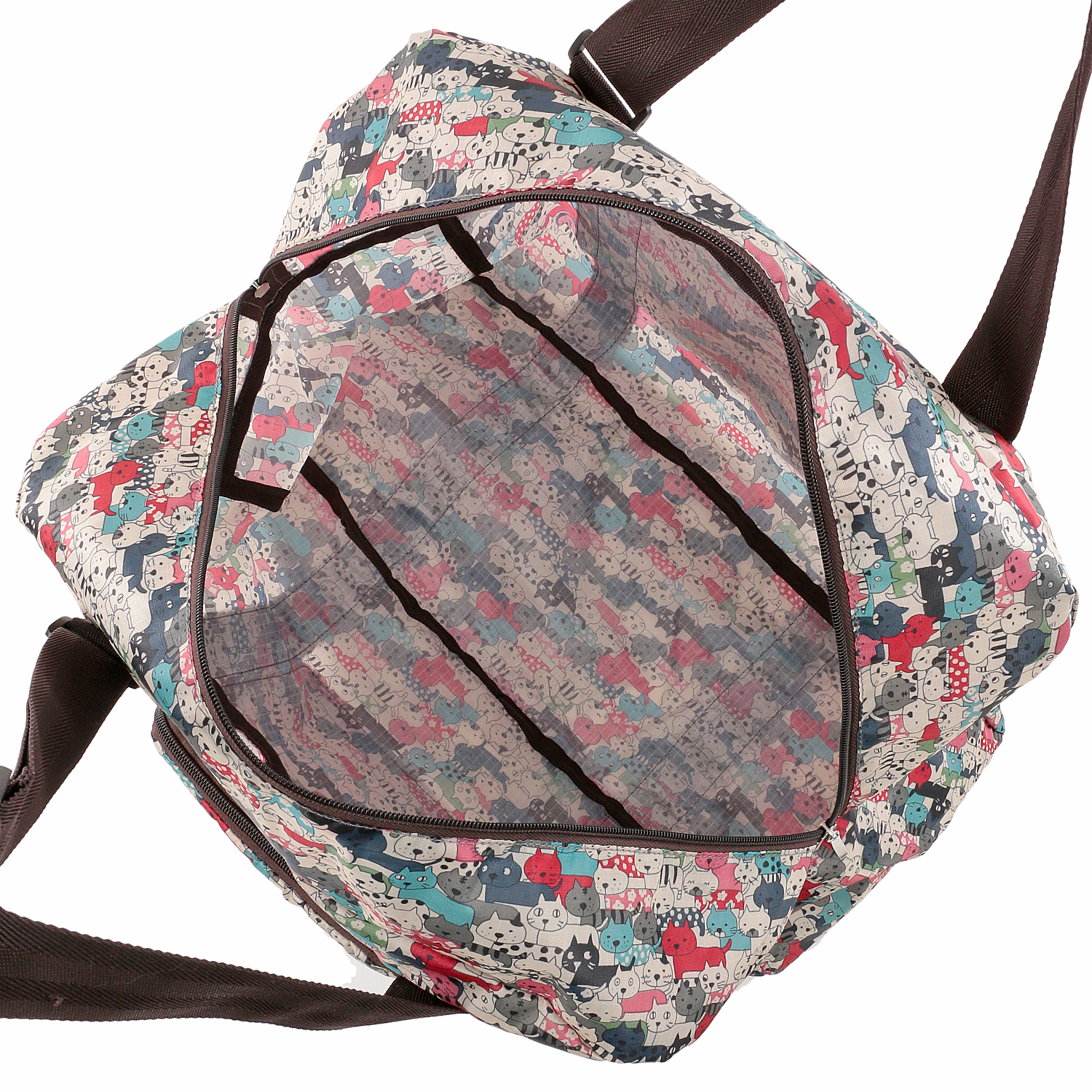 キャット柄コンパクトボストンバッグ - 画像4