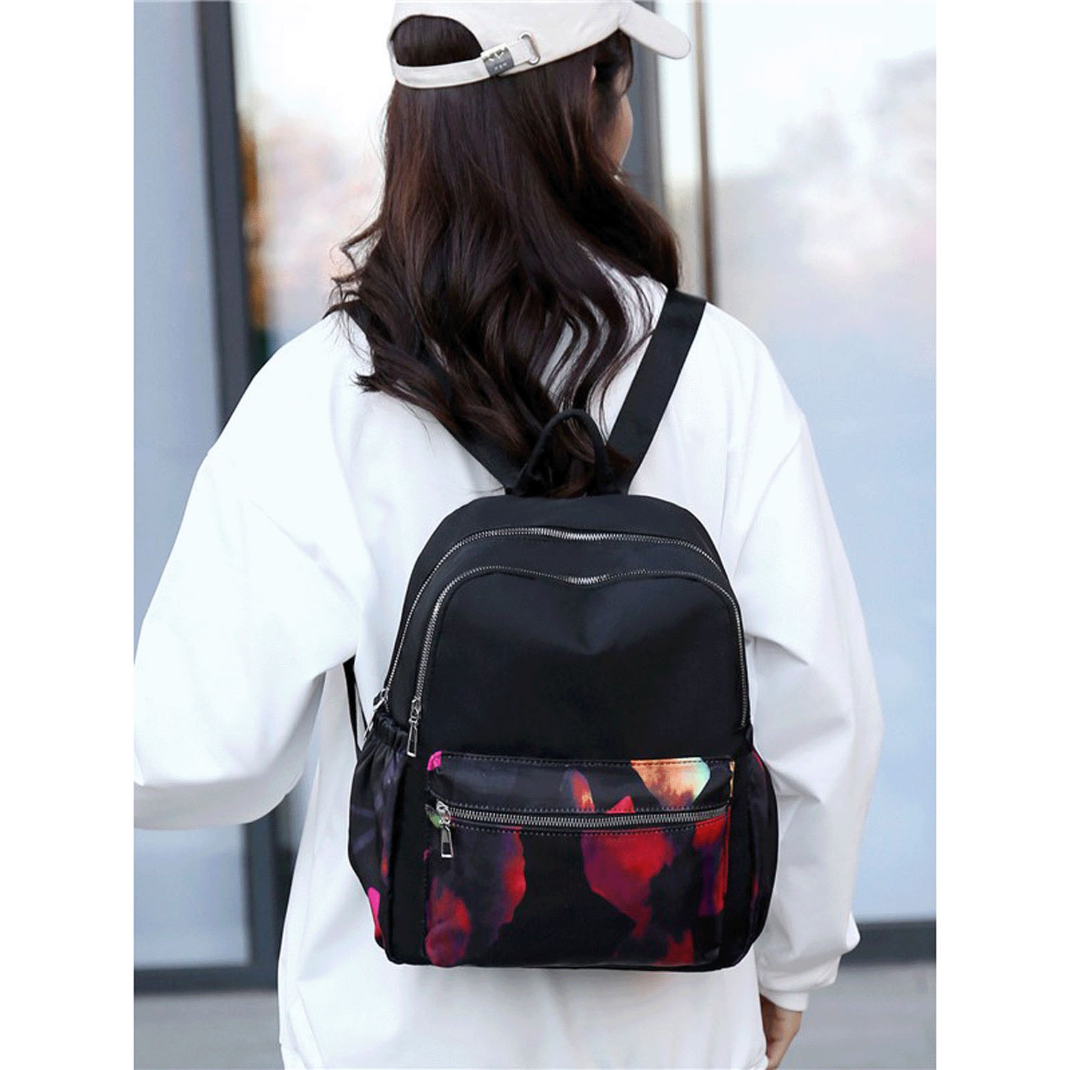 【29－00は在庫限りで終了】無地×柄プリントリュックサック - 画像2