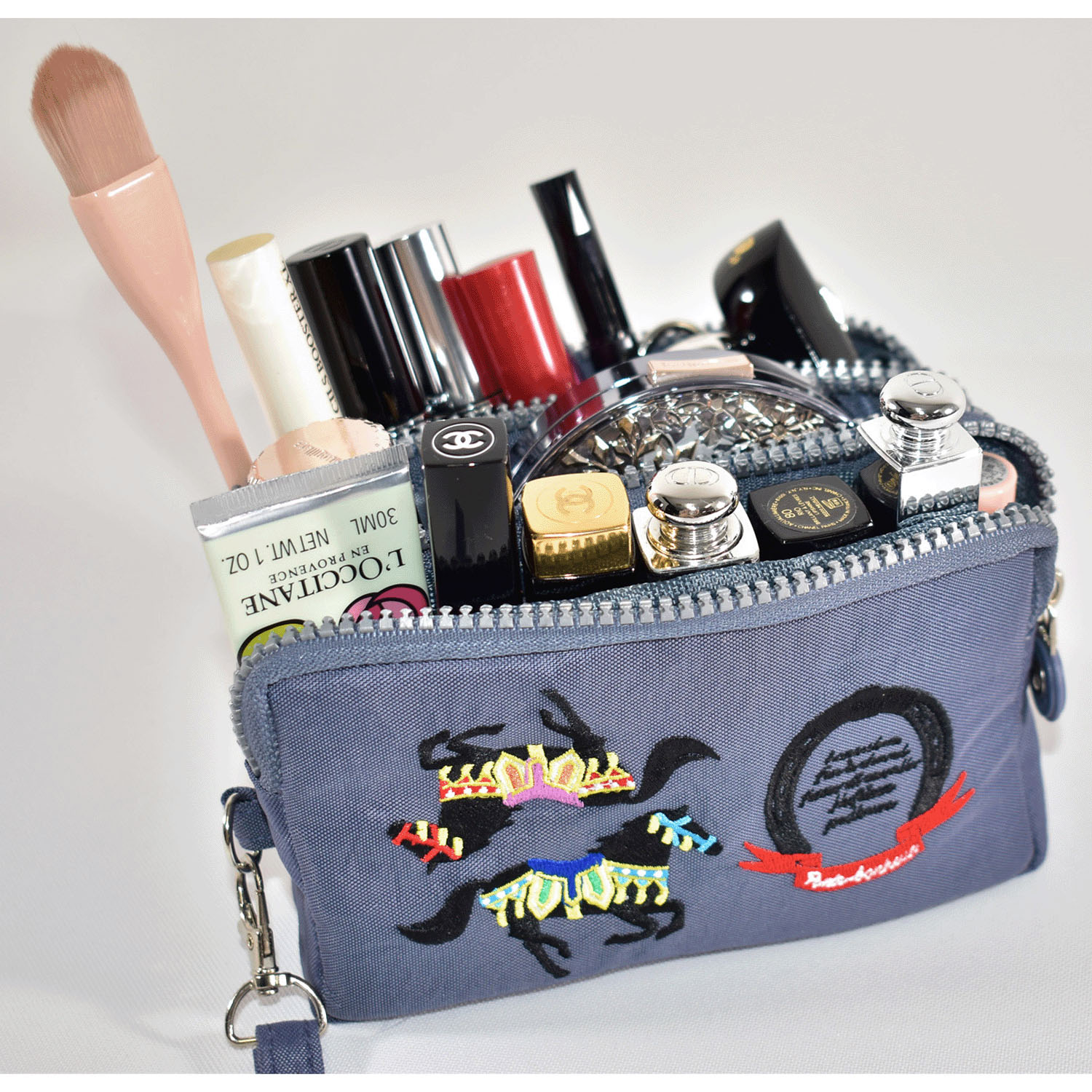 馬刺繍 3ファスナーポーチ - 画像7