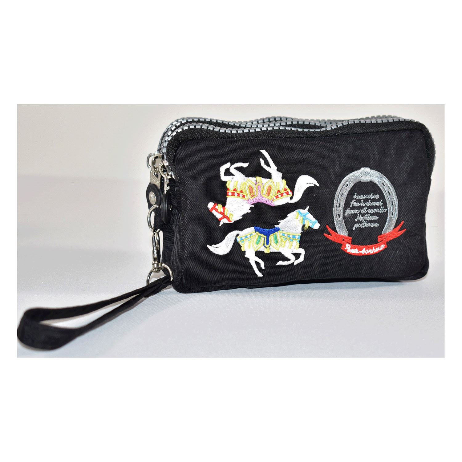 馬刺繍 3ファスナーポーチ - 画像8