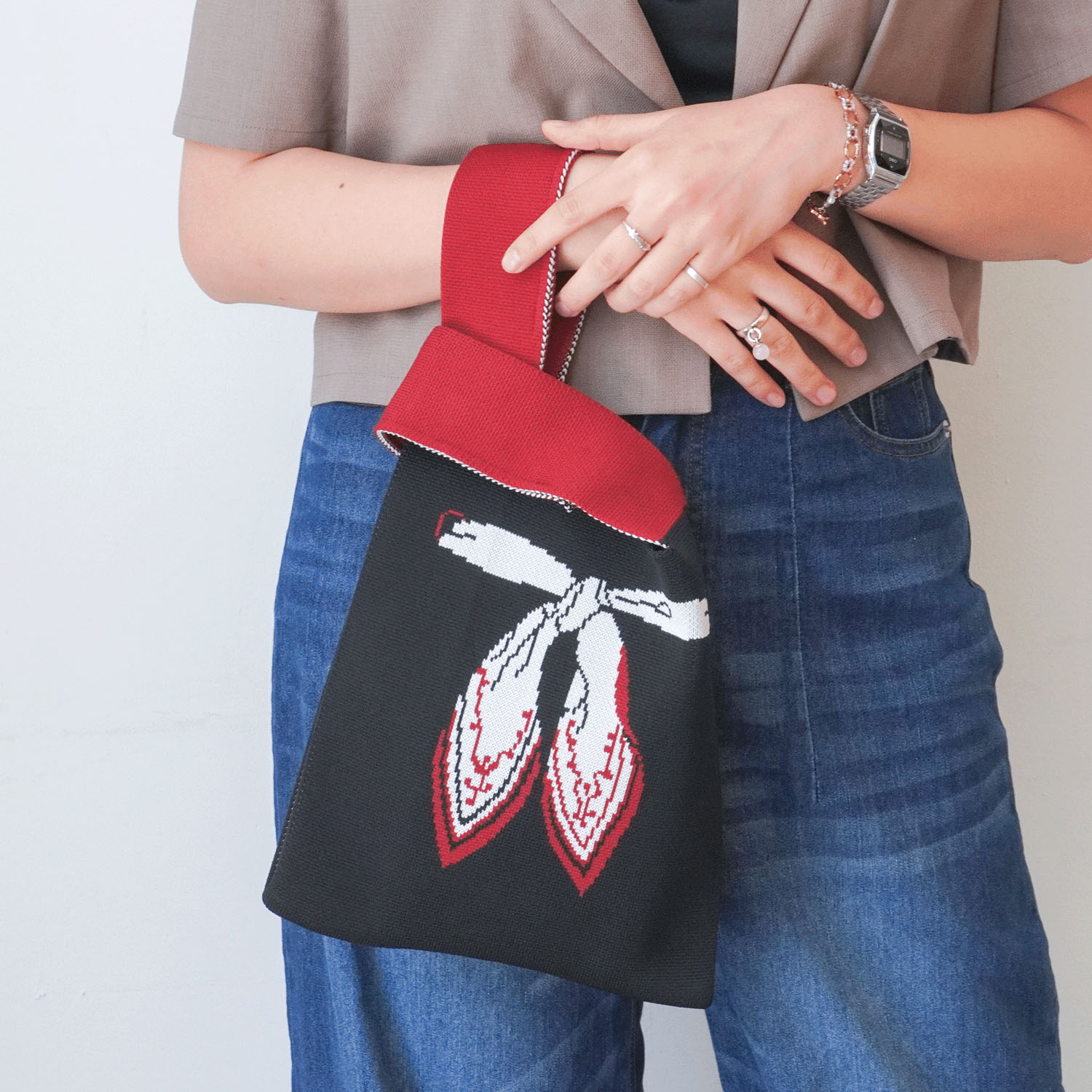 【エトワール別注柄】スカーフ柄ニットバッグ - 画像2