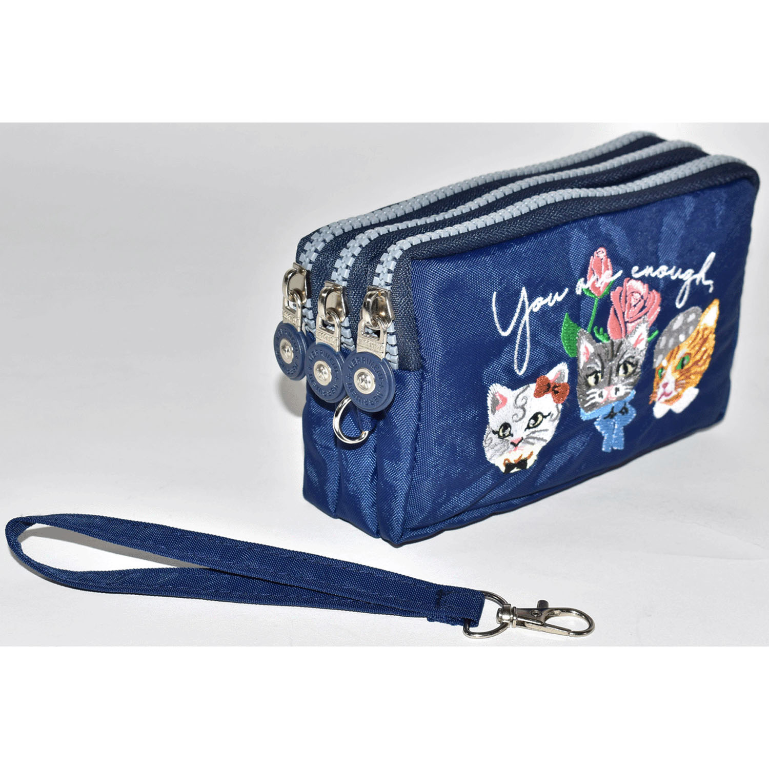 【再入荷！】ネコ刺繍3ファスナーポーチ - 画像10