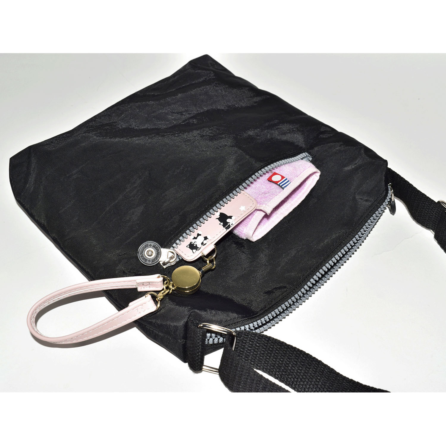 ネコ刺繍スクエア型ショルダーバッグ - 画像5