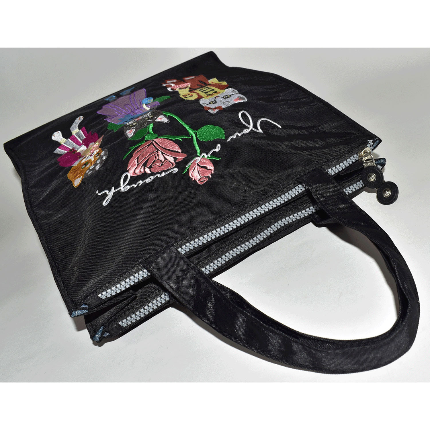 ネコ刺繍 縦型バッグ - 画像6