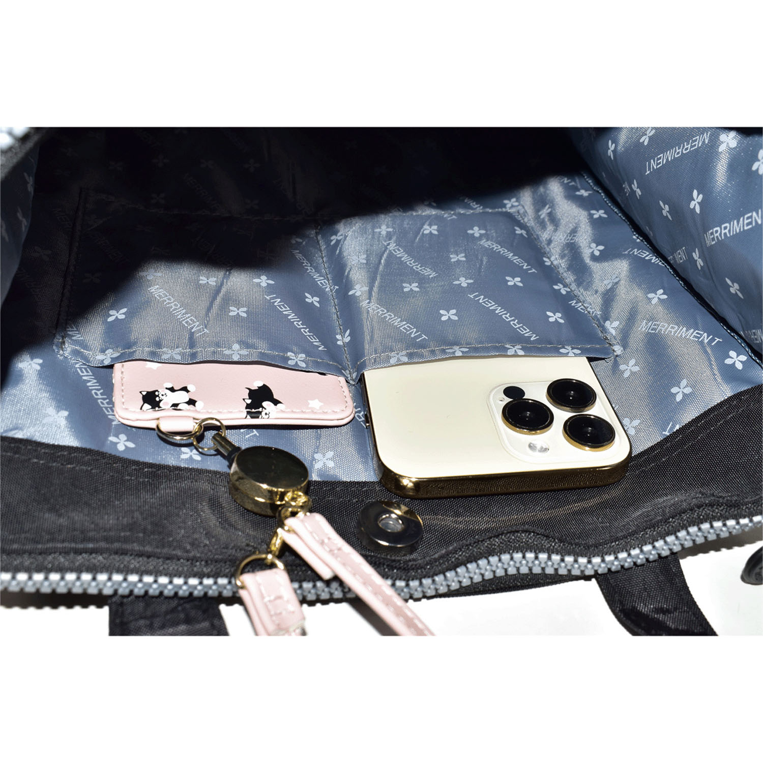 ネコ刺繍 縦型バッグ - 画像7