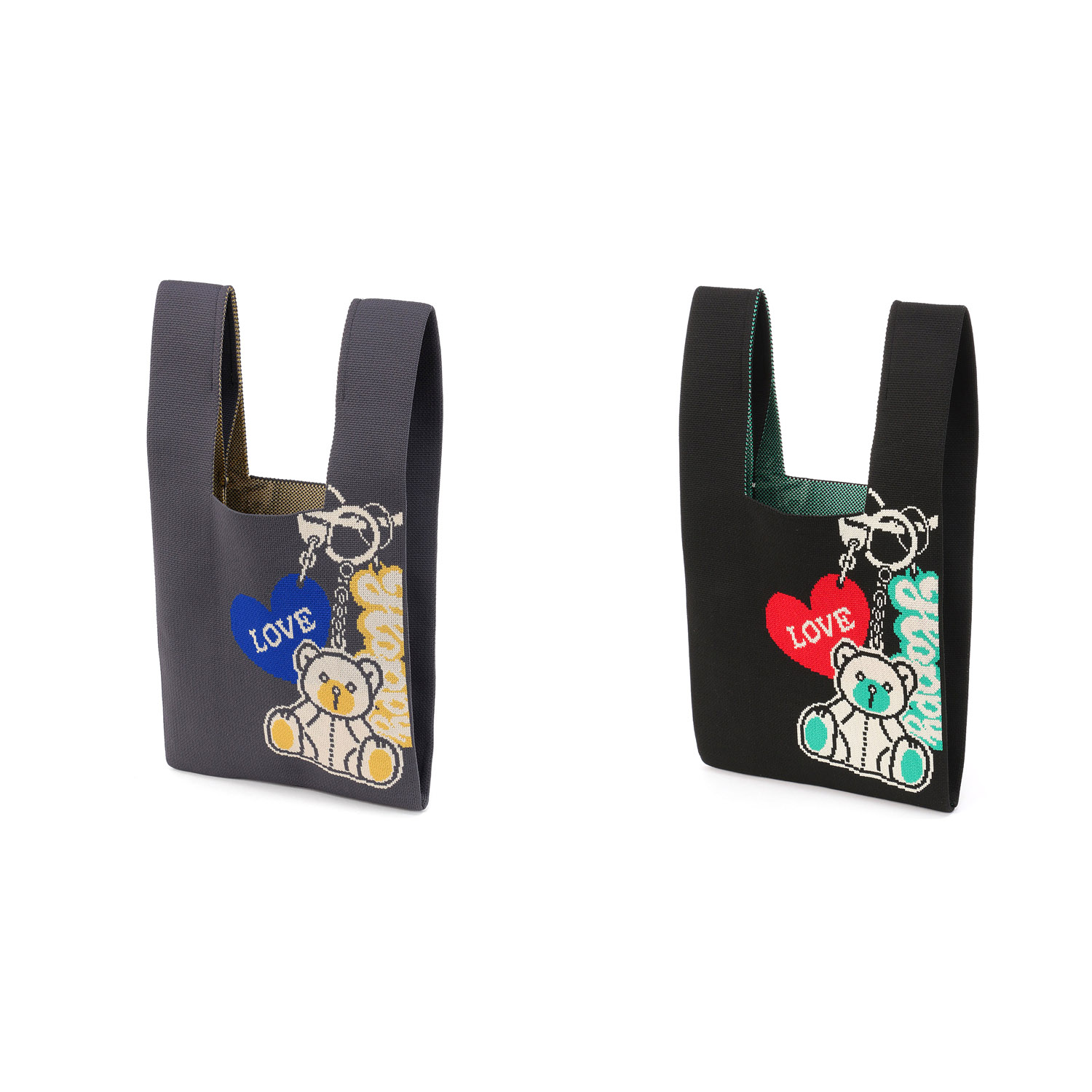 【エトワール別注柄】クマチャームニットバッグ - 画像3