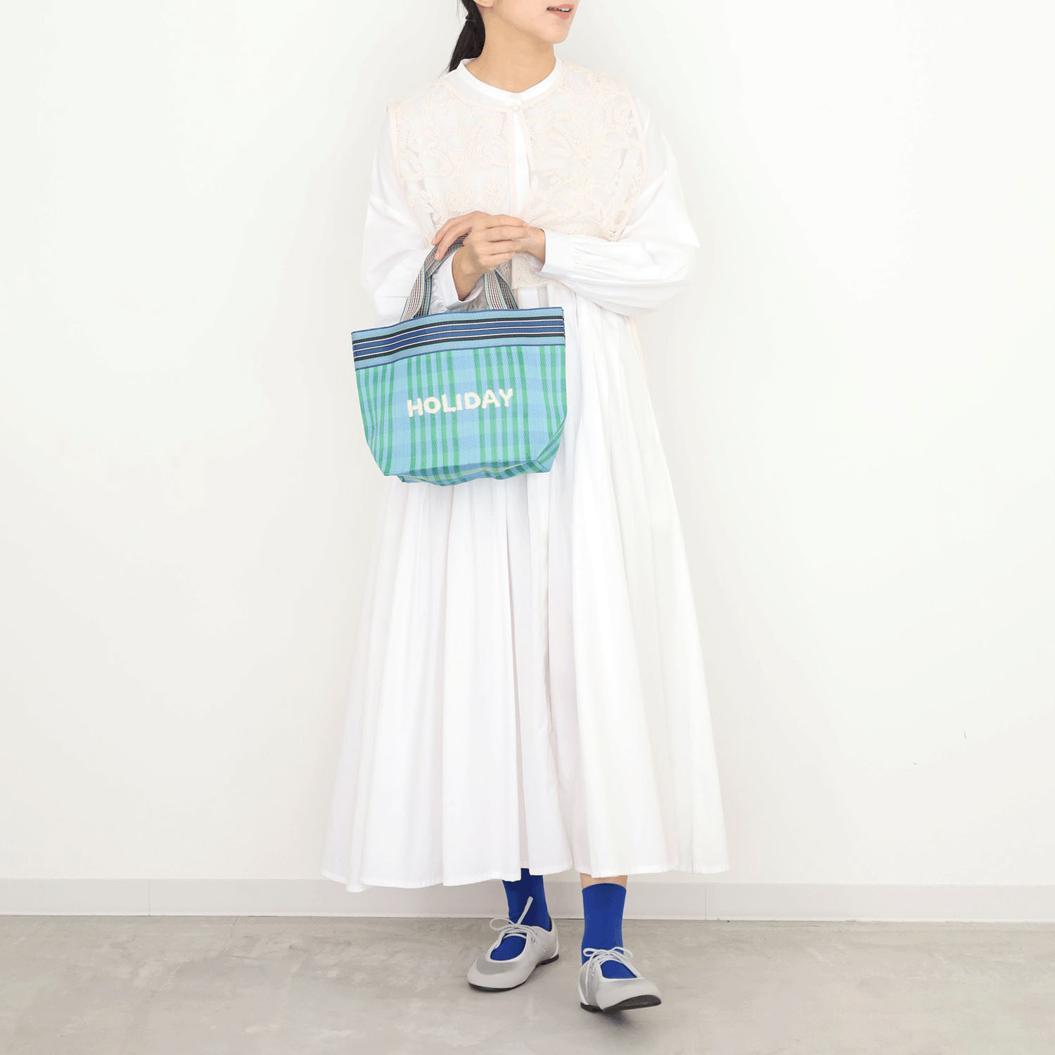 ストライプメッシュトートバッグ - 画像2