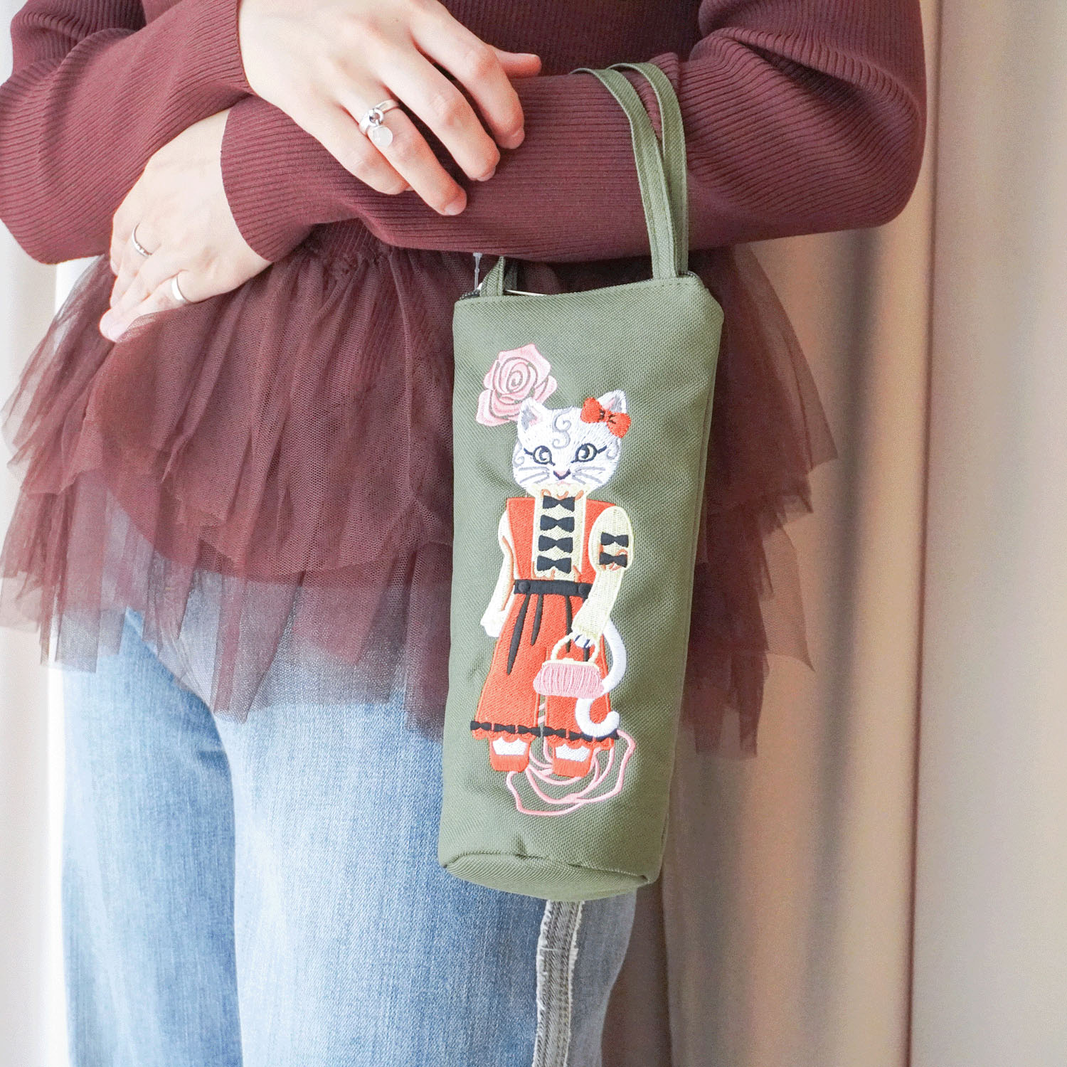 【エトワールオリジナル】ネコ刺繍吸水マルチケース - 画像3