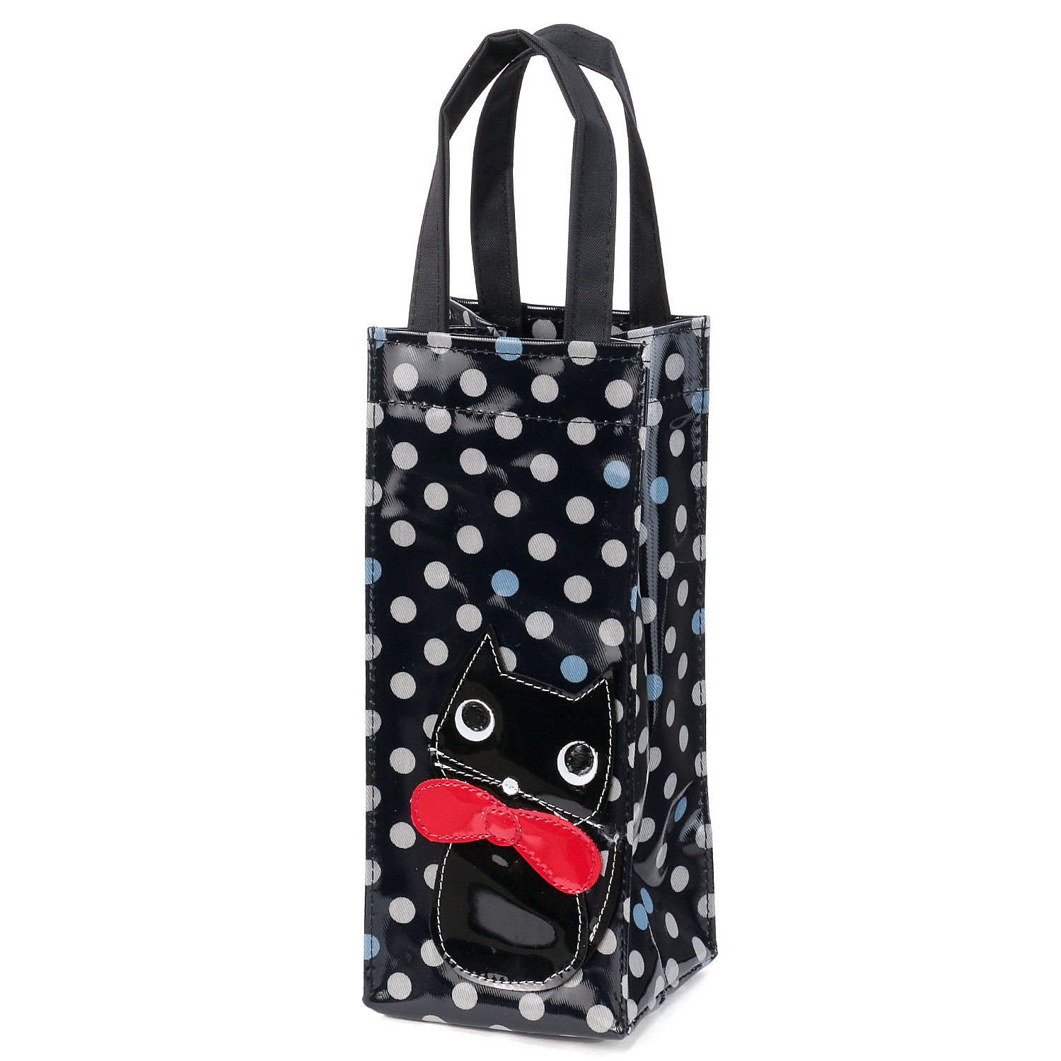 リボン猫ドット柄ボトルバッグ - 画像6