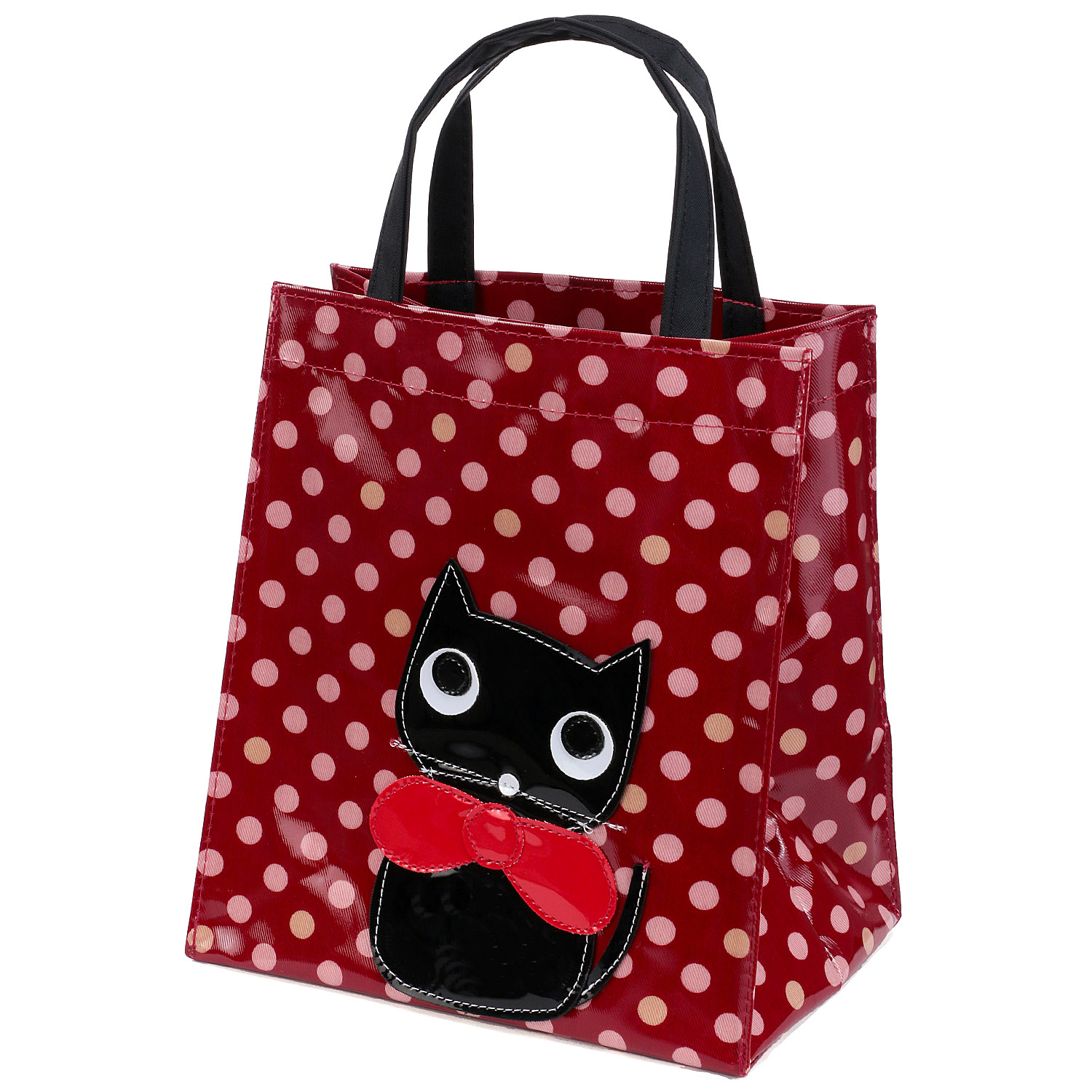 リボン猫ドット柄サイドバッグ - 画像3