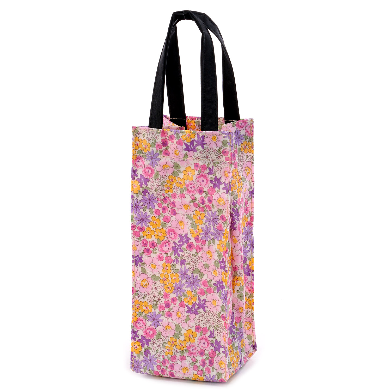 メニーフラワー柄 ボトルバッグ 2個セット - 画像1