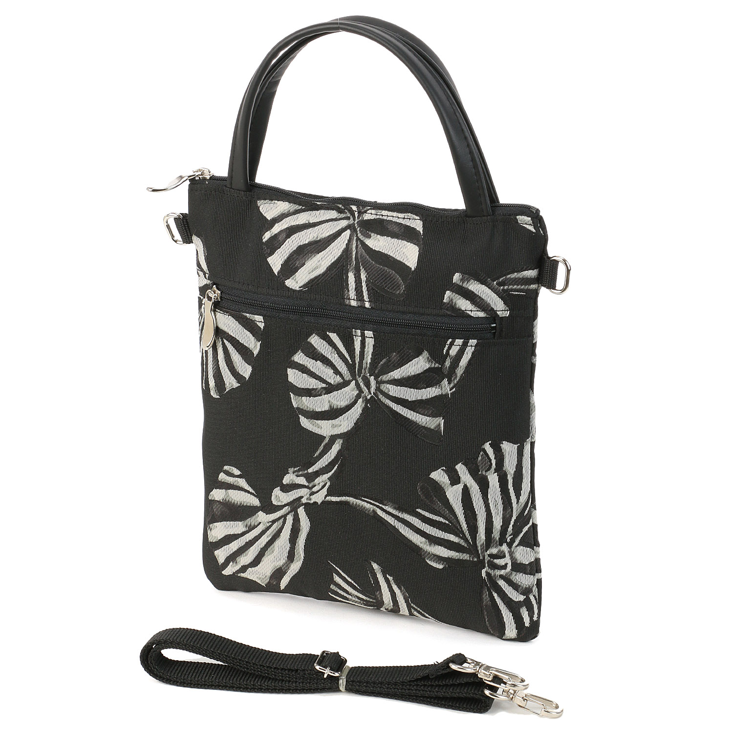 リボンフルール ジャガード織手提げ＆ショルダーバッグ - 画像1