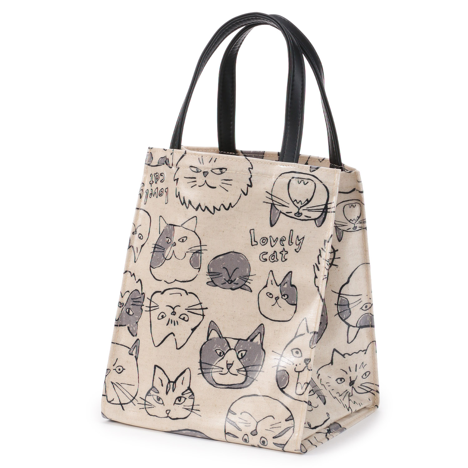 猫フェイスコーティングミニ手提バッグ - 画像3