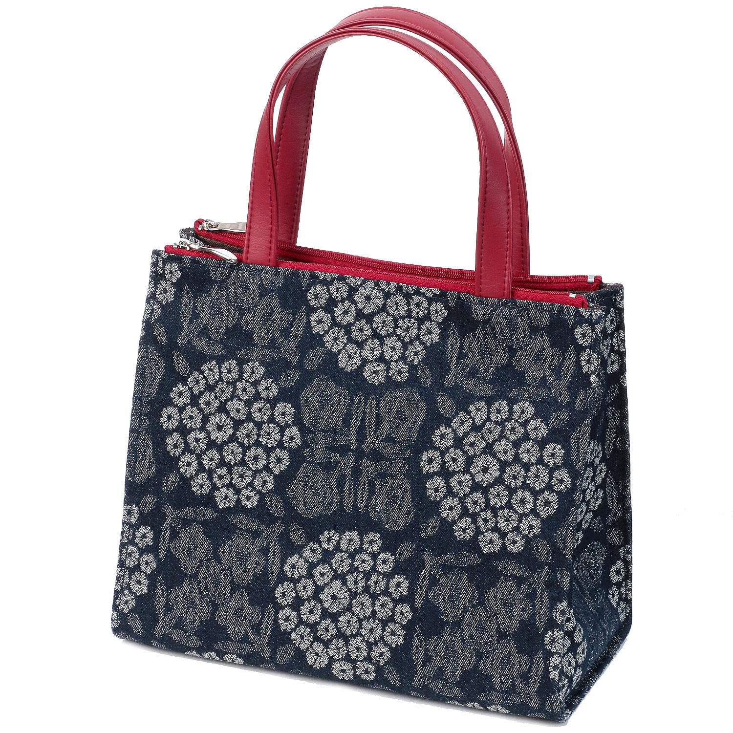 レースフラワーWファスナー角型バッグ