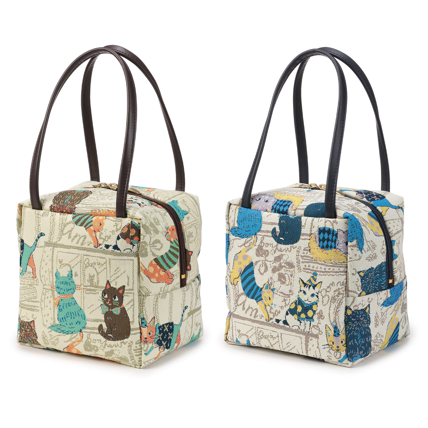 シャルポ ネコ柄サイコロ型バッグ - 画像3